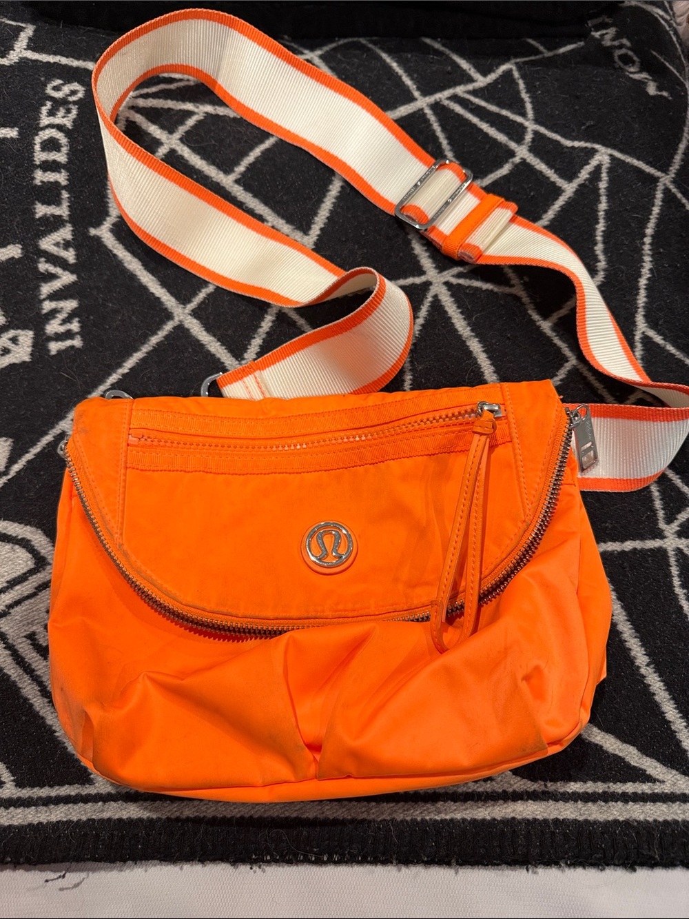 lululemon athletica Bright Orange Crossbody with Cream and Orange Strap